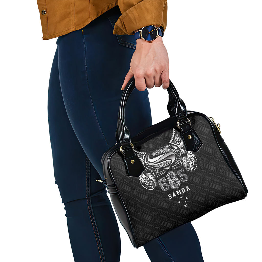 Super Samoa 685 Tribal Tattoo Shoulder Handbag Samoan Ornament Pattern Black Edition LT03 - Polynesian Pride