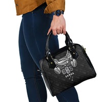Super Samoa 685 Tribal Tattoo Shoulder Handbag Samoan Ornament Pattern Black Edition LT03 - Polynesian Pride