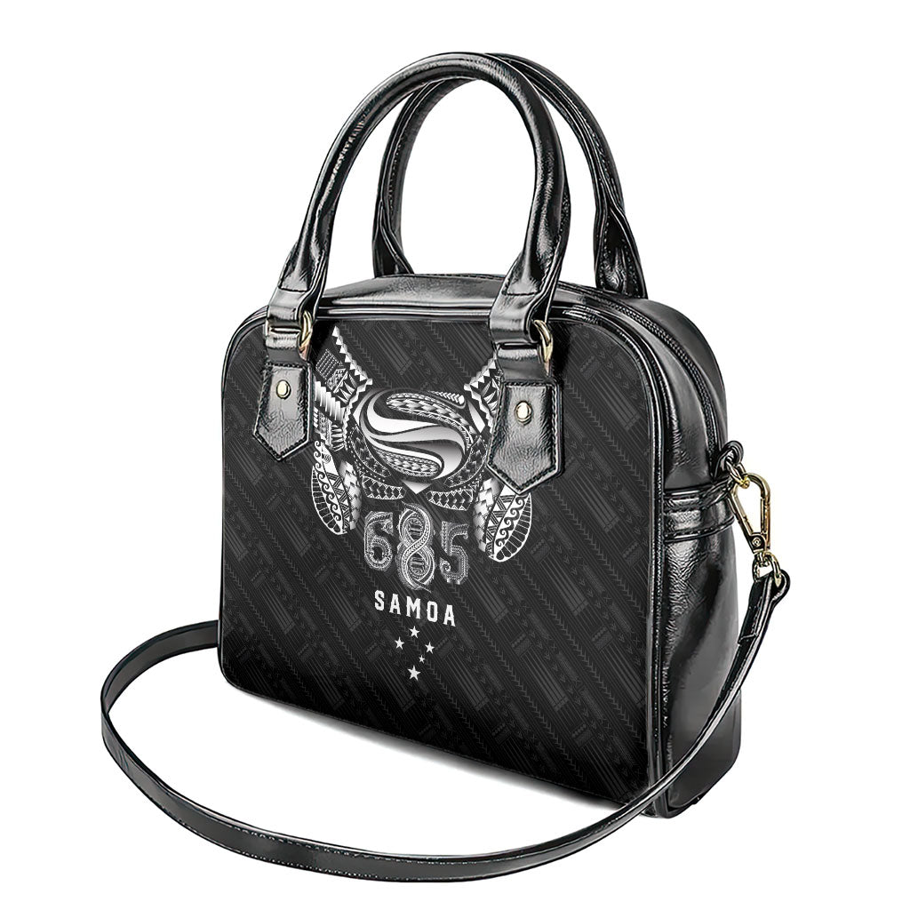 Super Samoa 685 Tribal Tattoo Shoulder Handbag Samoan Ornament Pattern Black Edition LT03 - Polynesian Pride