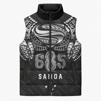 Super Samoa 685 Tribal Tattoo Sleeveless Puffer Jacket Samoan Ornament Pattern Black Edition LT03 Unisex Black - Polynesian Pride