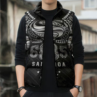 Super Samoa 685 Tribal Tattoo Sleeveless Puffer Jacket Samoan Ornament Pattern Black Edition LT03 - Polynesian Pride