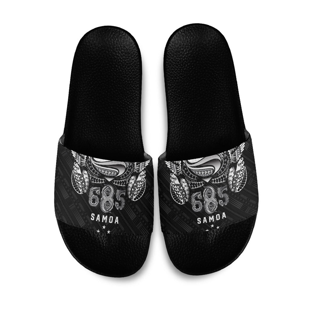 Super Samoa 685 Tribal Tattoo Slide Sandals Samoan Ornament Pattern Black Edition