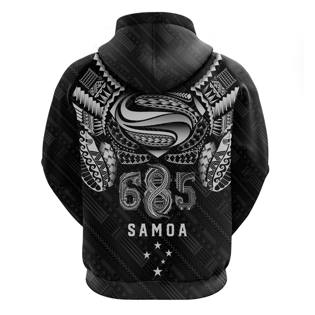 Super Samoa 685 Tribal Tattoo Zip Hoodie Samoan Ornament Pattern Black Edition LT03 - Polynesian Pride