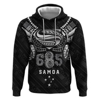 Super Samoa 685 Tribal Tattoo Zip Hoodie Samoan Ornament Pattern Black Edition LT03 Pullover Hoodie Black - Polynesian Pride