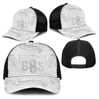Super Samoa 685 Tribal Tattoo Baseball Net Cap Siapo Pattern All-White Edition LT03 - Polynesian Pride