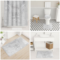 Super Samoa 685 Tribal Tattoo Bathroom Set Siapo Pattern All-White Edition LT03 - Polynesian Pride