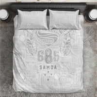 Super Samoa 685 Tribal Tattoo Bedding Set Siapo Pattern All-White Edition LT03 White - Polynesian Pride