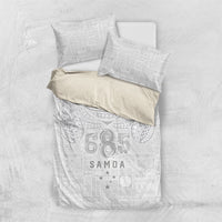 Super Samoa 685 Tribal Tattoo Bedding Set Siapo Pattern All-White Edition LT03 US Twin 172cm x 218cm White - Polynesian Pride