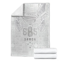 Super Samoa 685 Tribal Tattoo Blanket Siapo Pattern All-White Edition LT03 - Polynesian Pride