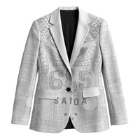 Super Samoa 685 Tribal Tattoo Blazer Siapo Pattern All-White Edition LT03 Unisex White - Polynesian Pride