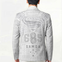 Super Samoa 685 Tribal Tattoo Blazer Siapo Pattern All-White Edition LT03 - Polynesian Pride