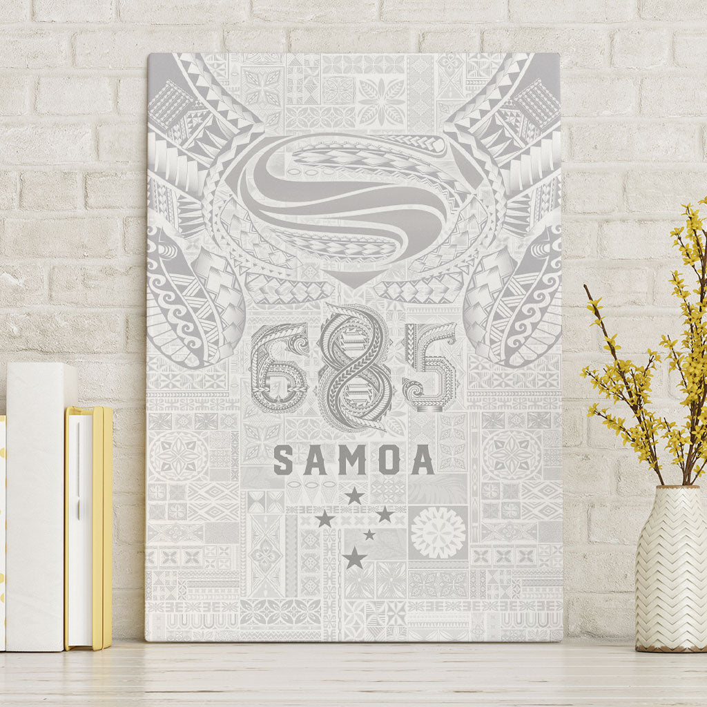 Super Samoa 685 Tribal Tattoo Canvas Wall Art Siapo Pattern All-White Edition