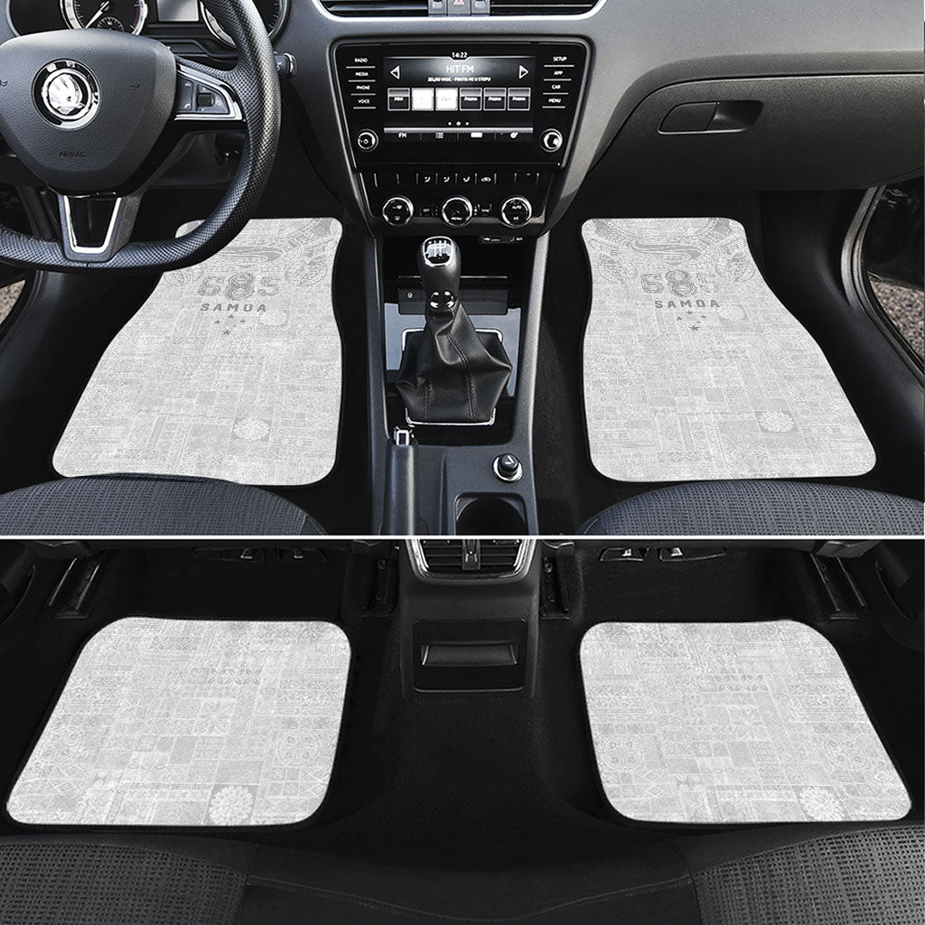 Super Samoa 685 Tribal Tattoo Car Mats Siapo Pattern All-White Edition