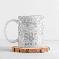 Super Samoa 685 Tribal Tattoo Ceramic Mug Siapo Pattern All-White Edition LT03 White - Polynesian Pride