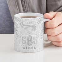 Super Samoa 685 Tribal Tattoo Ceramic Mug Siapo Pattern All-White Edition LT03 - Polynesian Pride