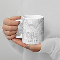 Super Samoa 685 Tribal Tattoo Ceramic Mug Siapo Pattern All-White Edition LT03 - Polynesian Pride