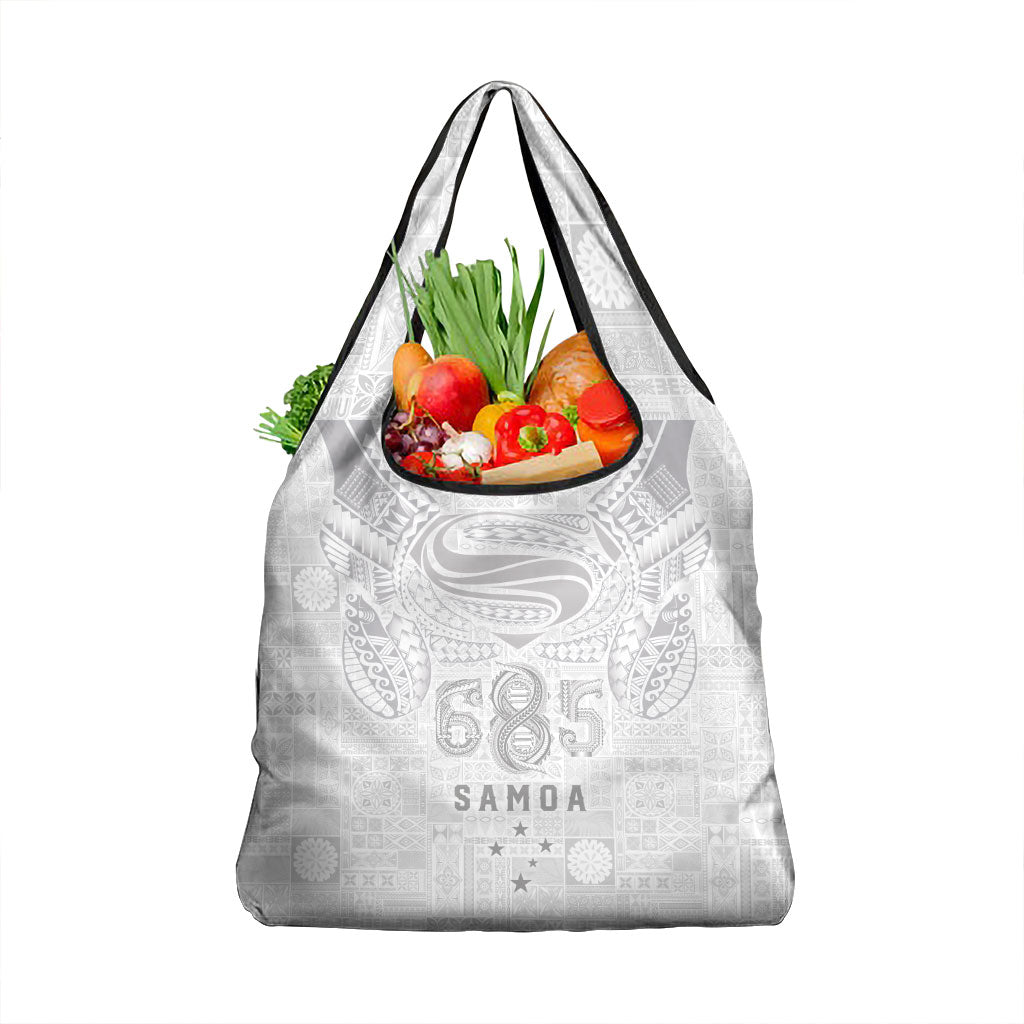 Super Samoa 685 Tribal Tattoo Grocery Bag Siapo Pattern All-White Edition