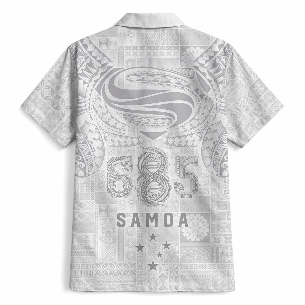 Super Samoa 685 Tribal Tattoo Hawaiian Shirt Siapo Pattern All-White Edition LT03 - Polynesian Pride