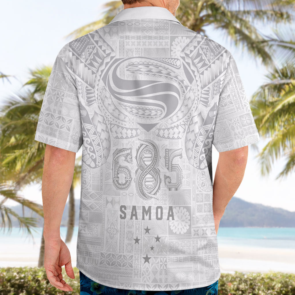 Super Samoa 685 Tribal Tattoo Hawaiian Shirt Siapo Pattern All-White Edition LT03 - Polynesian Pride