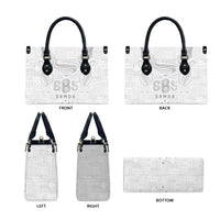 Super Samoa 685 Tribal Tattoo Leather Bag Siapo Pattern All-White Edition LT03 - Polynesian Pride