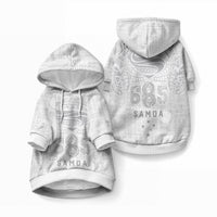 Super Samoa 685 Tribal Tattoo Pet Hoodie Siapo Pattern All-White Edition LT03 Pullover White - Polynesian Pride