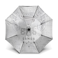Super Samoa 685 Tribal Tattoo Umbrella Siapo Pattern All-White Edition LT03 One Size Folded 11.42 inch Opened Diameter 37.4 inch White - Polynesian Pride