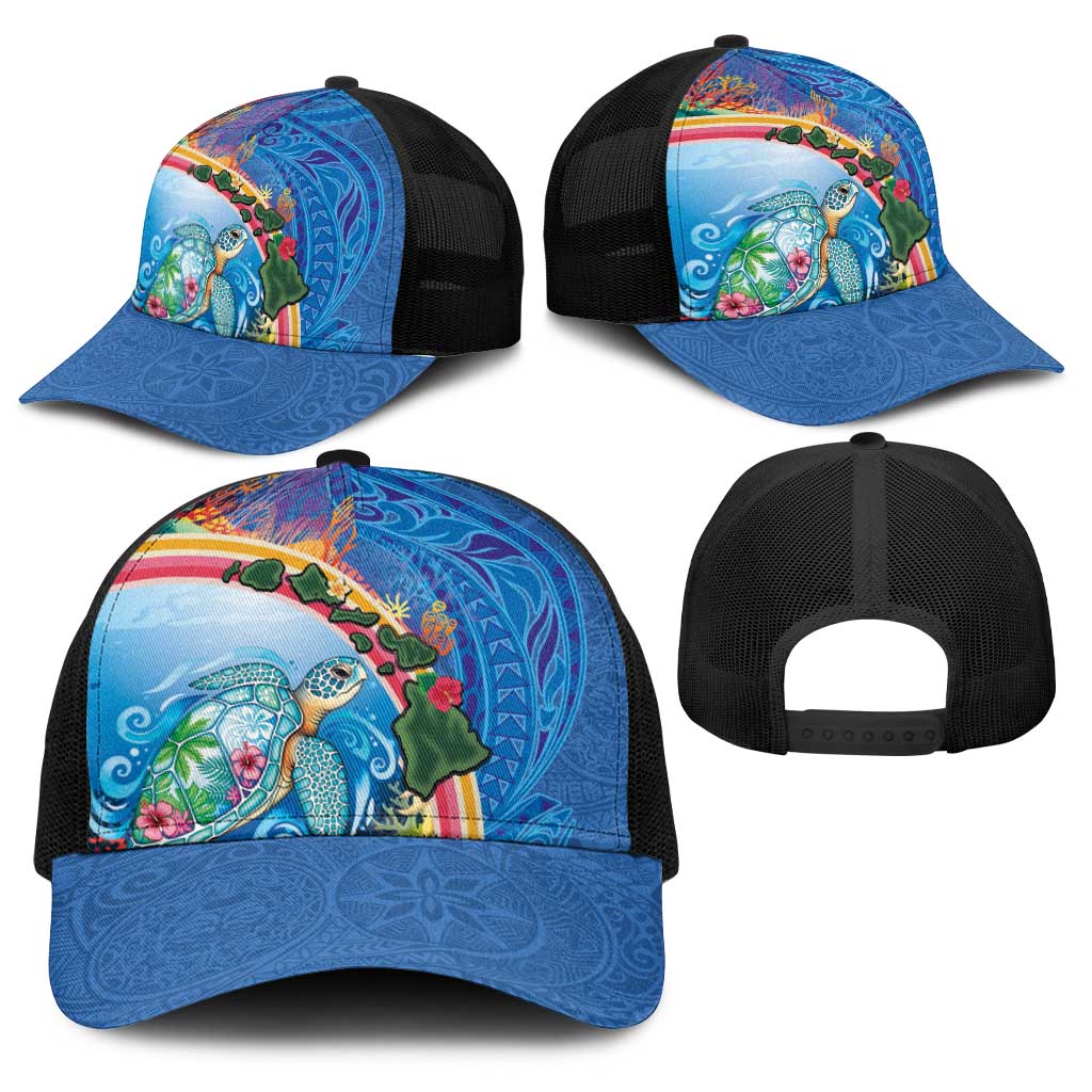 Hawaiian Connecting with the Ocean Baseball Net Cap Polynesian Pattern LT03 - Polynesian Pride