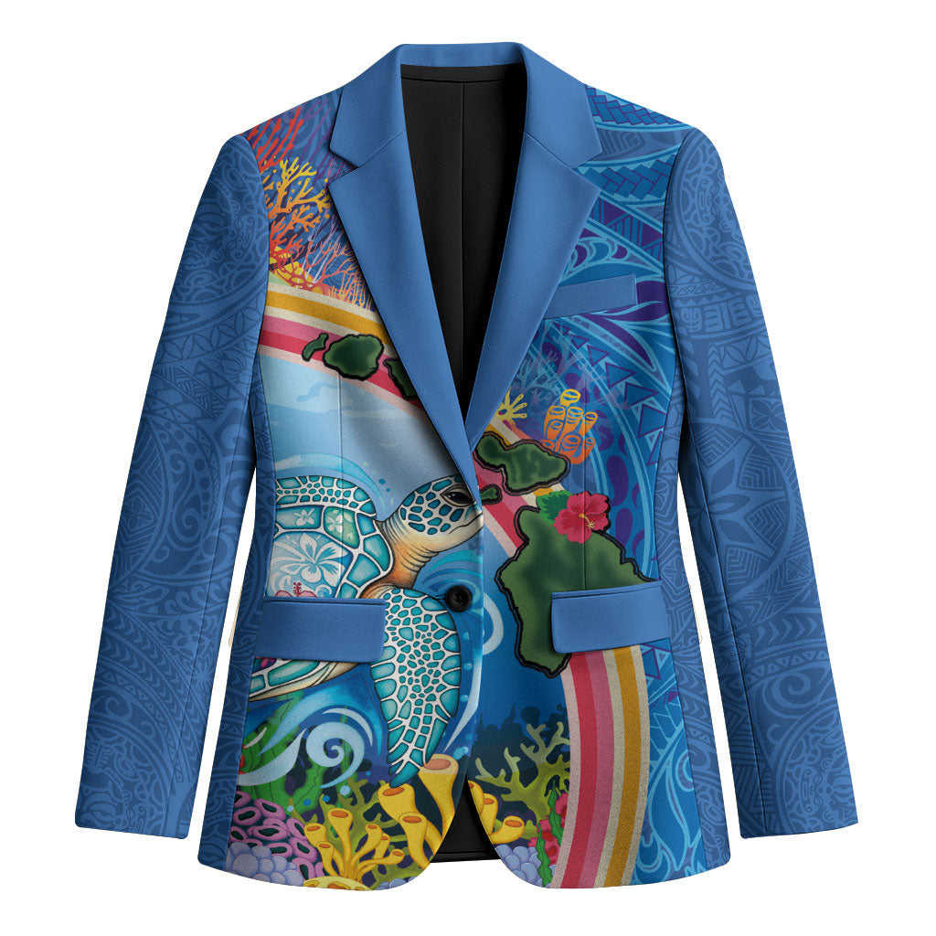 Hawaiian Connecting with the Ocean Blazer Polynesian Pattern