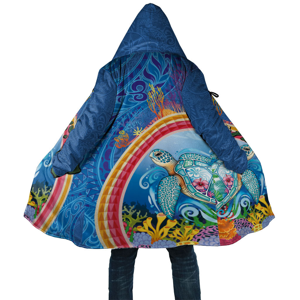 Hawaiian Connecting with the Ocean Cloak Polynesian Pattern