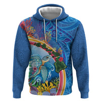 Hawaiian Connecting with the Ocean Zip Hoodie Polynesian Pattern LT03 Pullover Hoodie Blue - Polynesian Pride