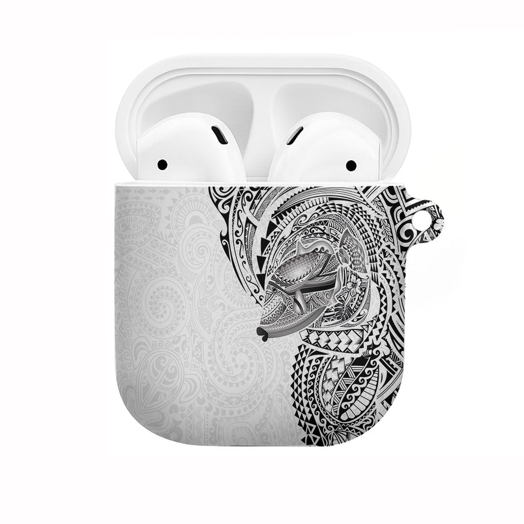 Hawaiian Humuhumu Tribal Tattoo AirPods Case Polynesian Kakau White Color LT03 White - Polynesian Pride