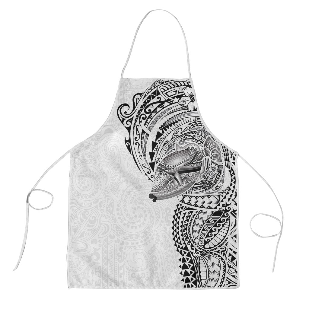 Hawaiian Humuhumu Tribal Tattoo Apron Polynesian Kakau White Color