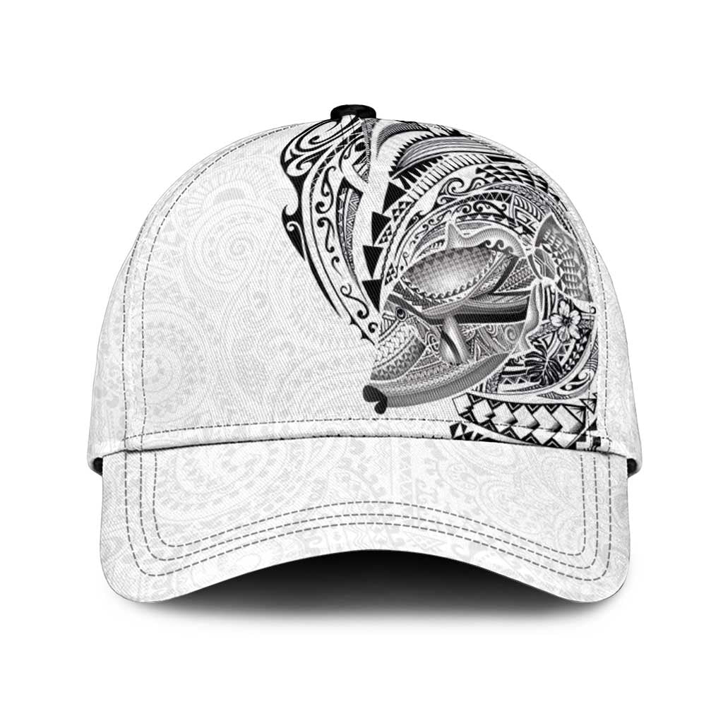Hawaiian Humuhumu Tribal Tattoo Classic Cap Polynesian Kakau White Color LT03 Universal Fit White - Polynesian Pride