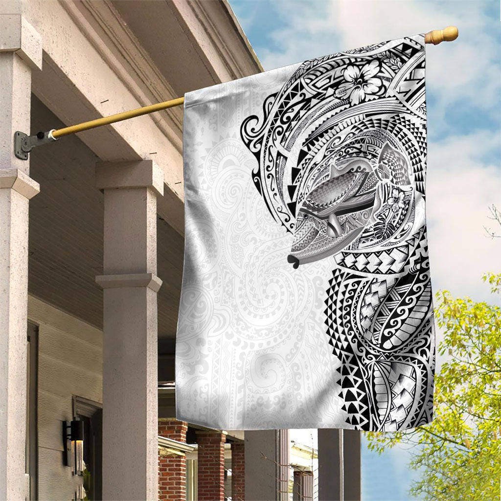 Hawaiian Humuhumu Tribal Tattoo Garden Flag Polynesian Kakau White Color LT03 House Flag White - Polynesian Pride