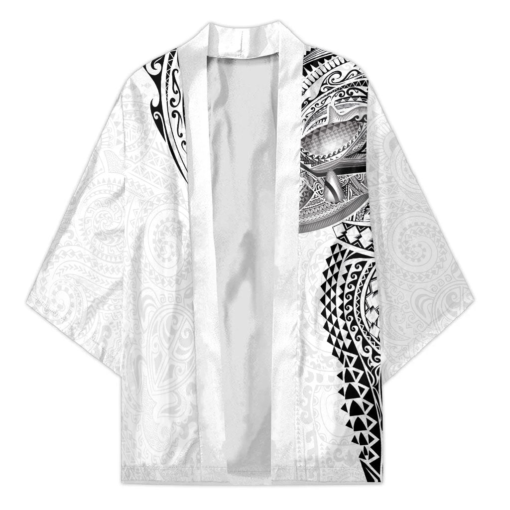Hawaiian Humuhumu Tribal Tattoo Kimono Polynesian Kakau White Color