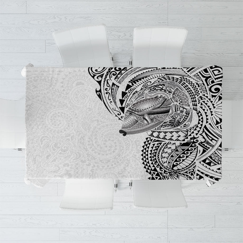 Hawaiian Humuhumu Tribal Tattoo Tablecloth Polynesian Kakau White Color LT03 White - Polynesian Pride