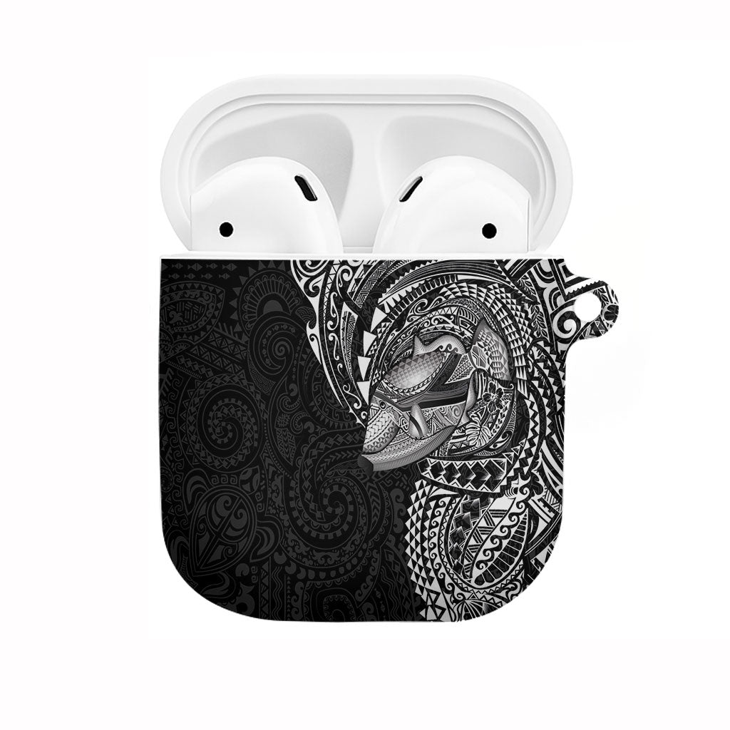 Hawaiian Humuhumu Tribal Tattoo AirPods Case Polynesian Kakau Black Color LT03 Black - Polynesian Pride