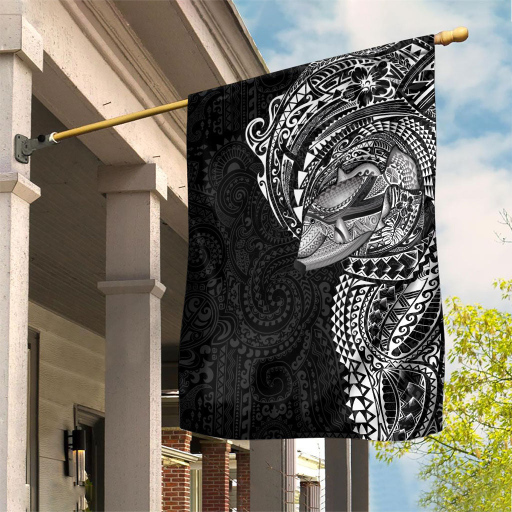 Hawaiian Humuhumu Tribal Tattoo Garden Flag Polynesian Kakau Black Color LT03 House Flag Black - Polynesian Pride