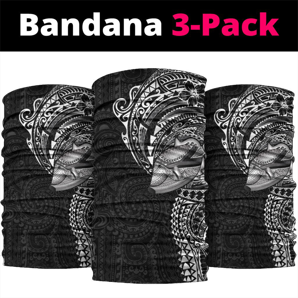 Hawaiian Humuhumu Tribal Tattoo Neck Gaiter Polynesian Kakau Black Color LT03 package One Size: 25*50cm Black - Polynesian Pride