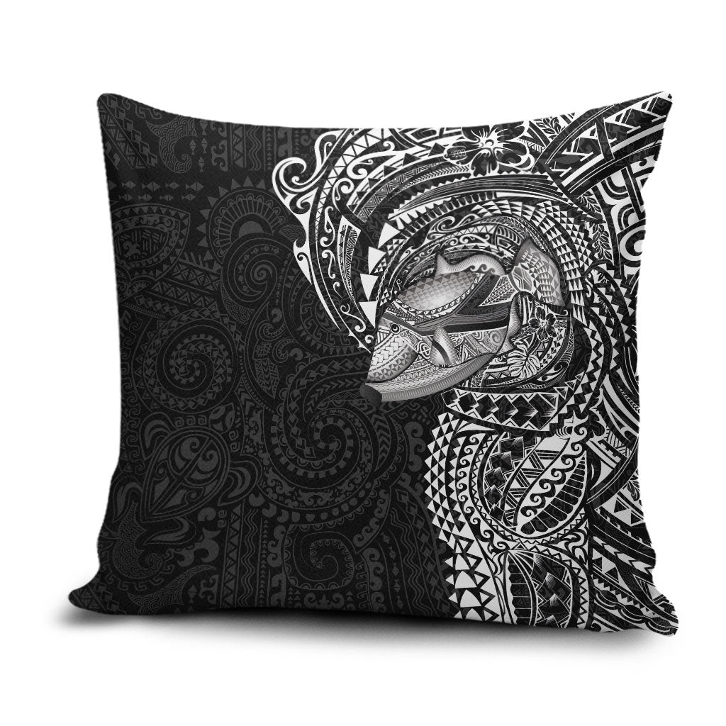 Hawaiian Humuhumu Tribal Tattoo Pillow Cover Polynesian Kakau Black Color LT03 Black - Polynesian Pride