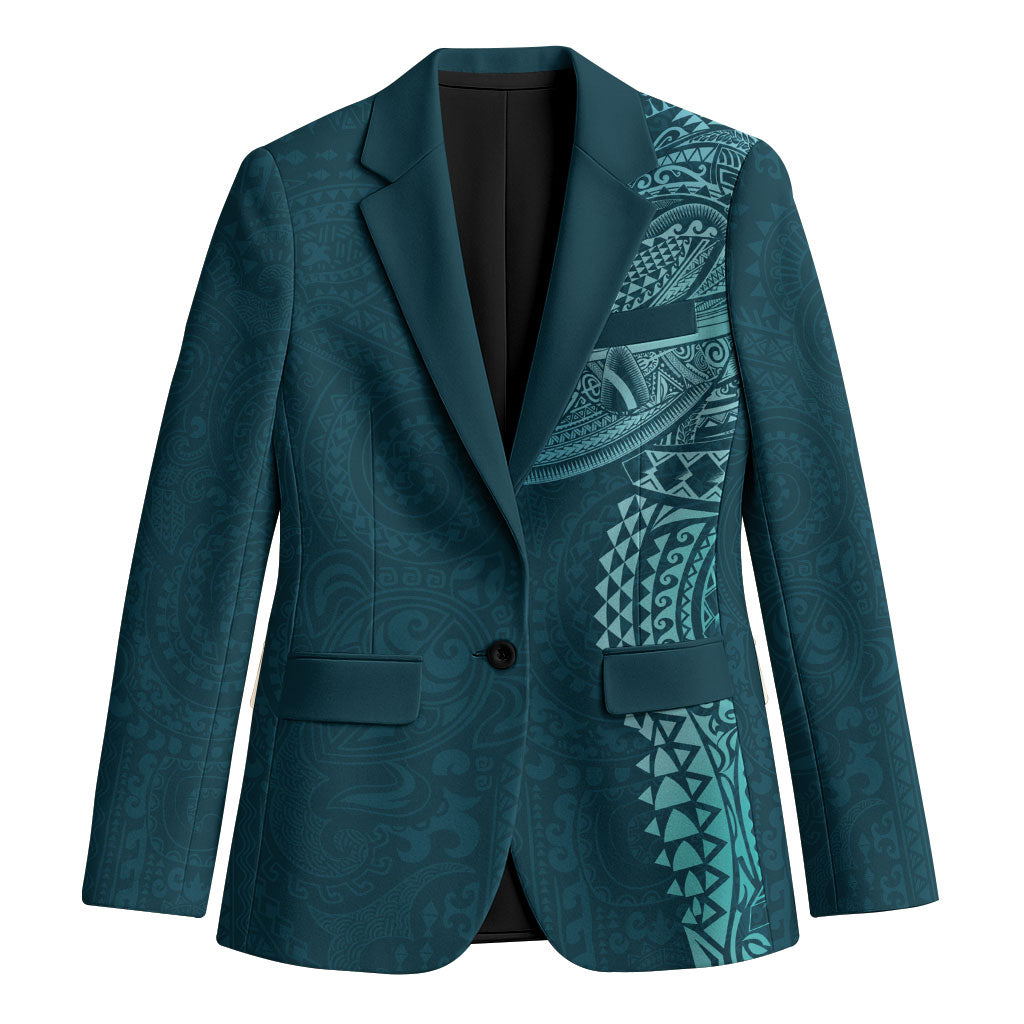 Hawaiian Humuhumu Tribal Tattoo Blazer Polynesian Kakau Ocean Color