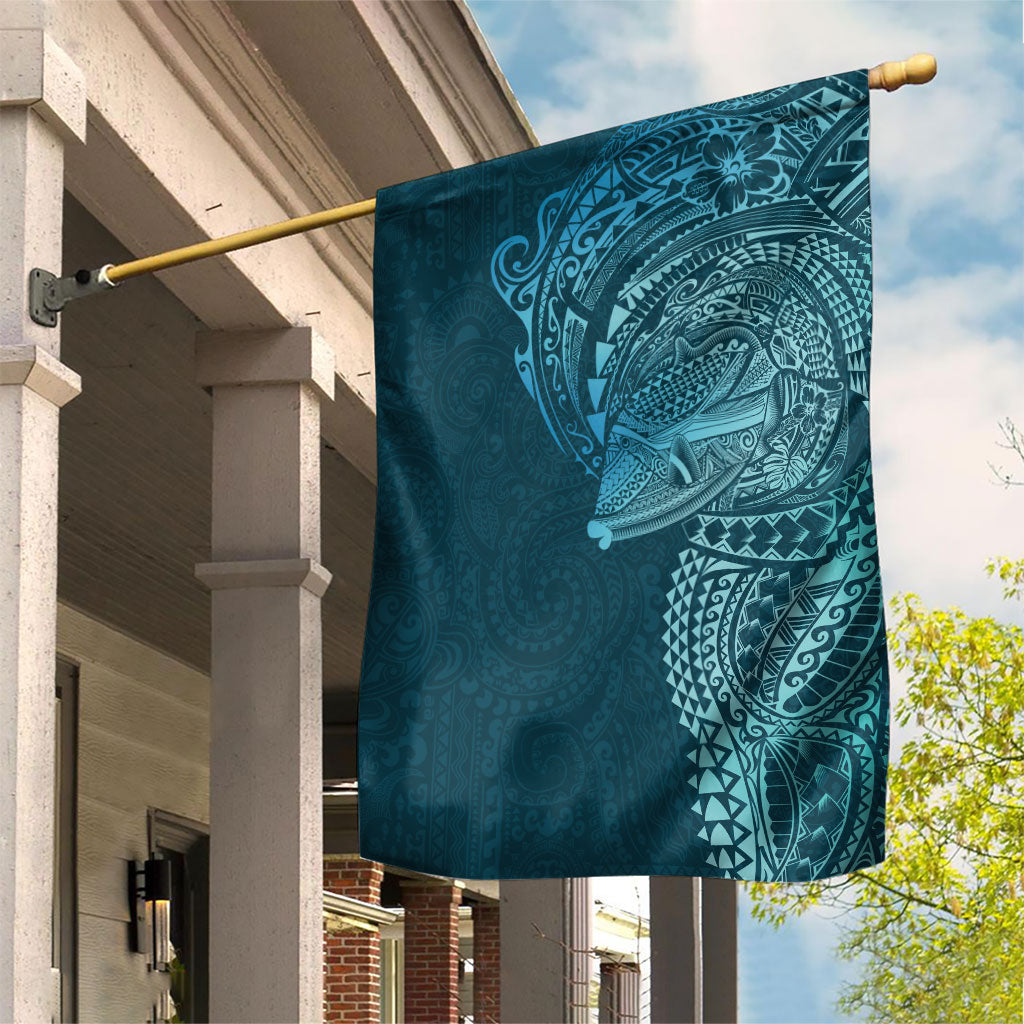 Hawaiian Humuhumu Tribal Tattoo Garden Flag Polynesian Kakau Ocean Color