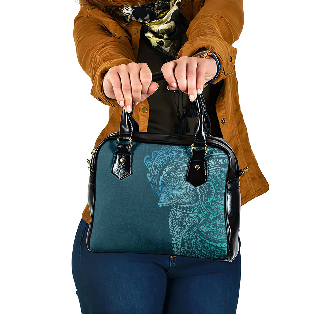 Hawaiian Humuhumu Tribal Tattoo Shoulder Handbag Polynesian Kakau Ocean Color LT03 One Size Blue - Polynesian Pride