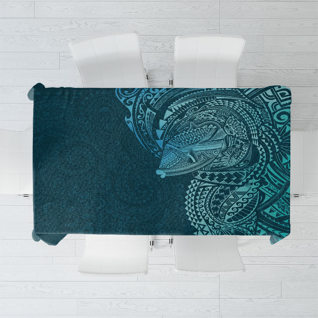 Hawaiian Humuhumu Tribal Tattoo Tablecloth Polynesian Kakau Ocean Color LT03 Blue - Polynesian Pride
