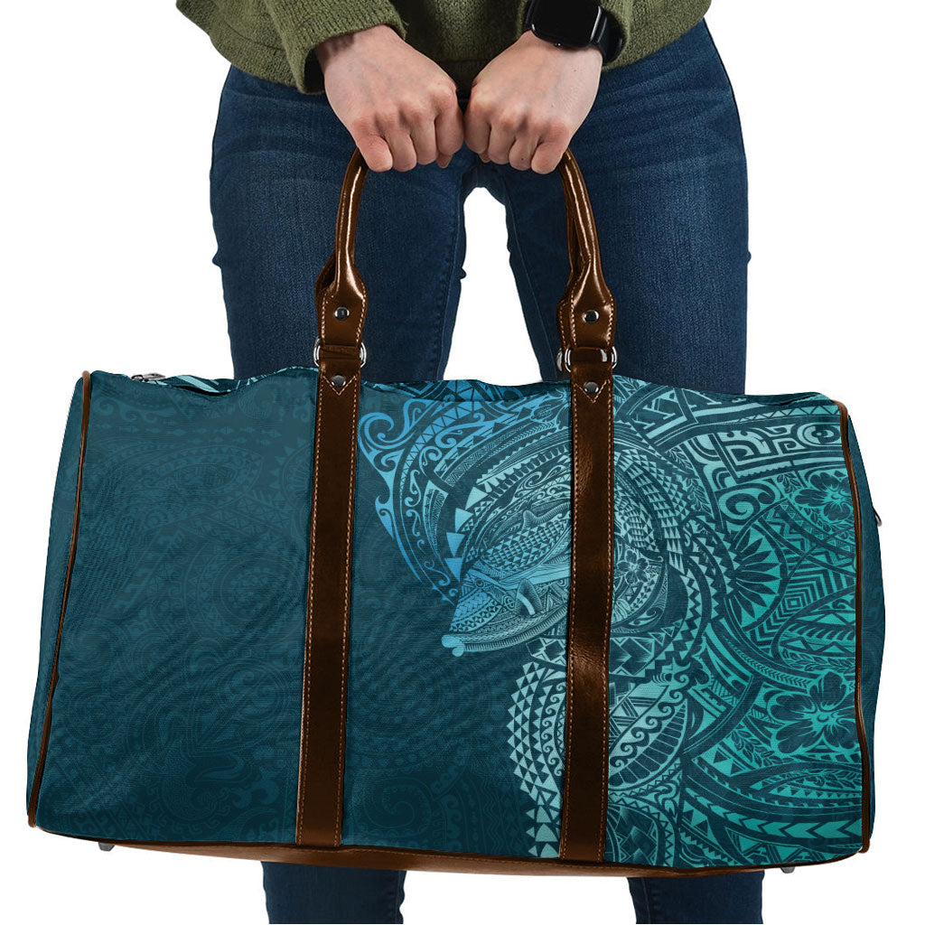Hawaiian Humuhumu Tribal Tattoo Travel Bag Polynesian Kakau Ocean Color