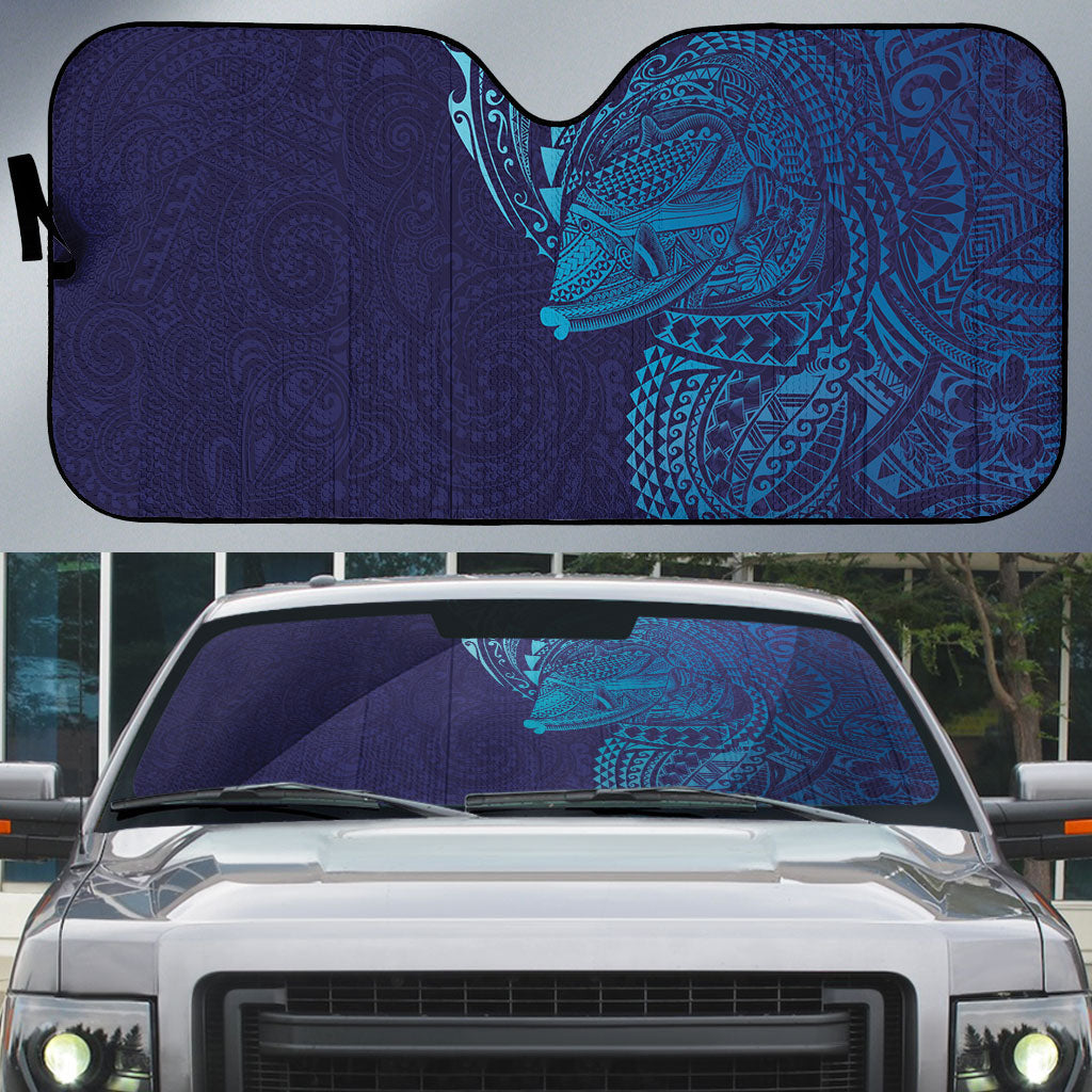 Hawaiian Humuhumu Tribal Tattoo Auto Sun Shade Polynesian Kakau Turquoise Color LT03 Turquoise - Polynesian Pride