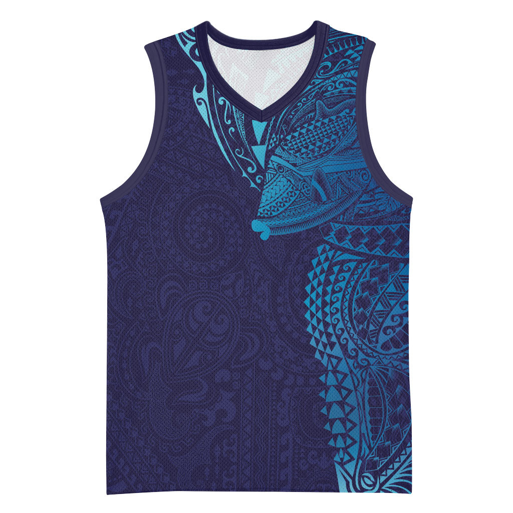 Hawaiian Humuhumu Tribal Tattoo Basketball Jersey Polynesian Kakau Turquoise Color LT03 Unisex Turquoise - Polynesian Pride