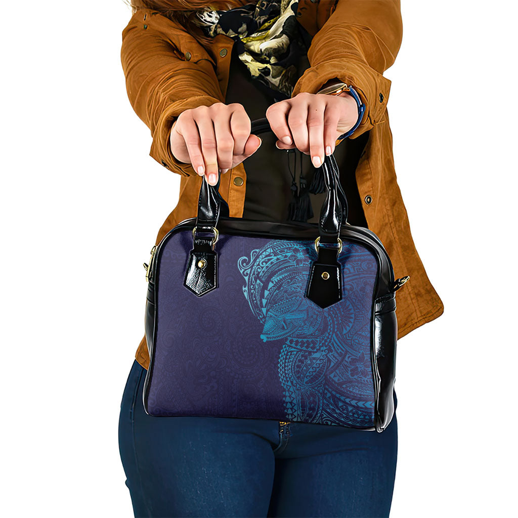 Hawaiian Humuhumu Tribal Tattoo Shoulder Handbag Polynesian Kakau Turquoise Color LT03 One Size Turquoise - Polynesian Pride