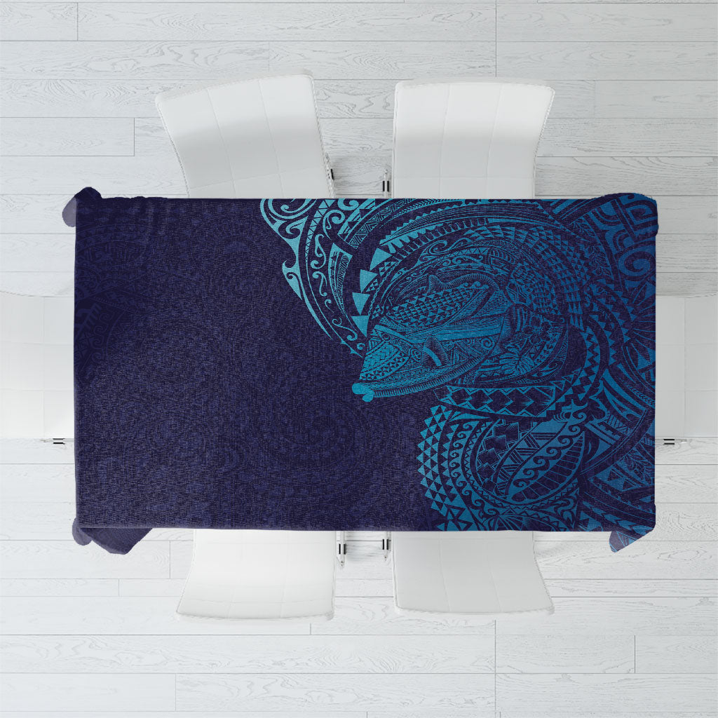 Hawaiian Humuhumu Tribal Tattoo Tablecloth Polynesian Kakau Turquoise Color LT03 Turquoise - Polynesian Pride
