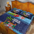 Fiji Marau na Kerisimasi Quilt Bed Set Christmas Collared Lory - Fiji Emblems and Xmas Palm Tree Tapa Art Pattern